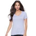 Women's Apt. 9&reg; Essential V-neck Tee, Size: Large, Med Purple