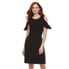 Women's Nina Leonard Cold-shoulder Crepe Dress, Size: Medium, Black
