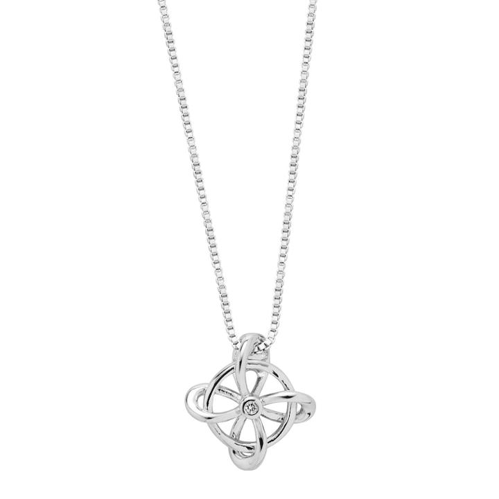 Boston Bay Diamonds Sterling Silver Diamond Accent Twist Pendant, Women's, Size: 18, White