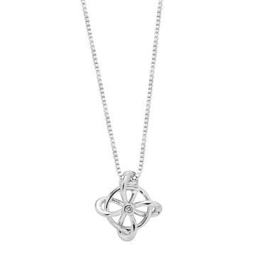 Boston Bay Diamonds Sterling Silver Diamond Accent Twist Pendant, Women's, Size: 18, White