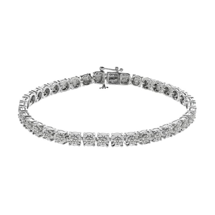 Sterling Silver 1/4 Carat T.w. Diamond Tennis Bracelet, Women's, Size: 7, White