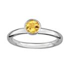 Stacks And Stones Sterling Silver Citrine Stack Ring, Women's, Size: 5, Grey