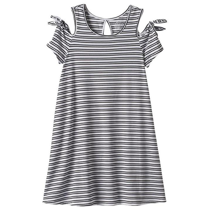 Girls 7-16 & Plus Size So&reg; Patterned Cold Shoulder Swing Dress, Girl's, Size: Xl/14, Turquoise/blue (turq/aqua)