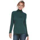 Women's Apt. 9&reg; Turtleneck Tee, Size: Medium, Green
