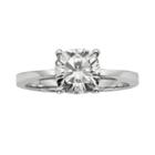 Forever Brilliant Cushion-cut Lab-created Moissanite Engagement Ring In 14k White Gold (2 Ct. T.w.), Women's, Size: 7