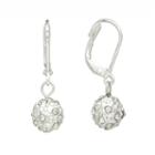 Chaps Silver Tone Simulated Crystal Drop Earrings, Women's, Grey