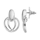 Napier Crisscross Nickel Free Door Knocker Earrings, Women's, Silver