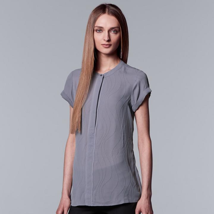Women's Simply Vera Vera Wang Essential Textured Popover Top, Size: Xl, Med Purple