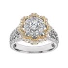 Simply Vera Vera Wang Diamond Flower Engagement Ring In 14k White Gold (1 Carat T.w.), Women's, Size: 9