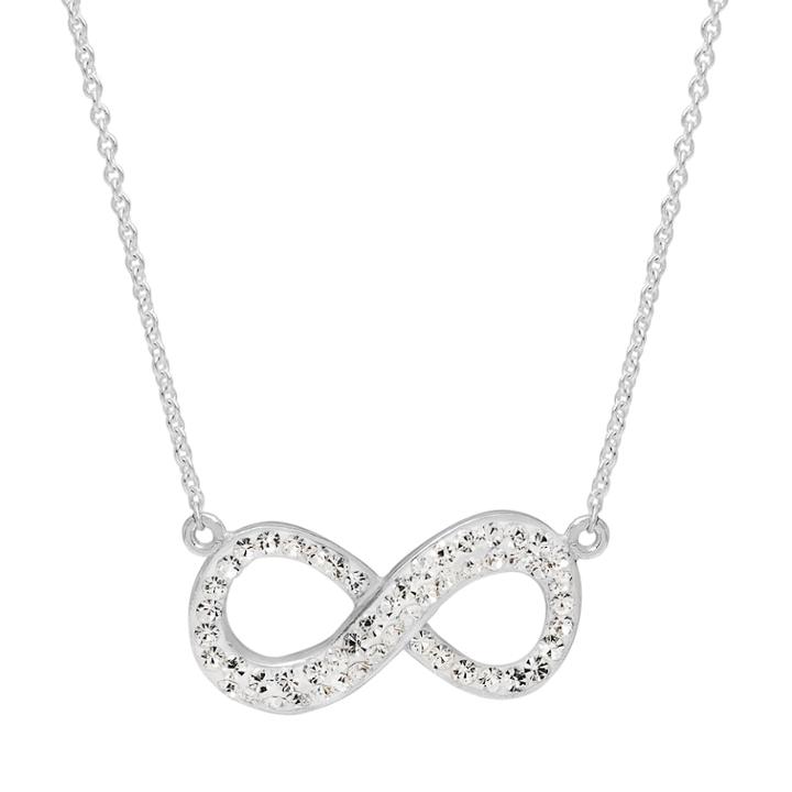 Silver Radiance Infinity Pendant Necklace, Women's, White