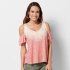Petite Sonoma Goods For Life&trade; Cold-shoulder Tie-dye Tee, Women's, Size: Xl Petite, Lt Orange