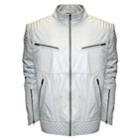 Men's Franchise Club Raw X Quilted Lambskin Leather Moto Jacket, Size: Xxl, White
