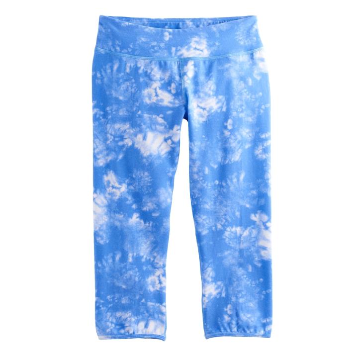 Girls 7-16 So&reg; Keyhole Ruched Yoga Capri Leggings, Size: 10, Med Blue