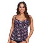 Plus Size Mazu Swim Empire Draped Tankini Top, Women's, Size: 22 W, Black