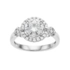 Forever Brilliant 14k White Gold 1 5/8 Lab-created Moissanite Halo Engagement Ring, Women's, Size: 6
