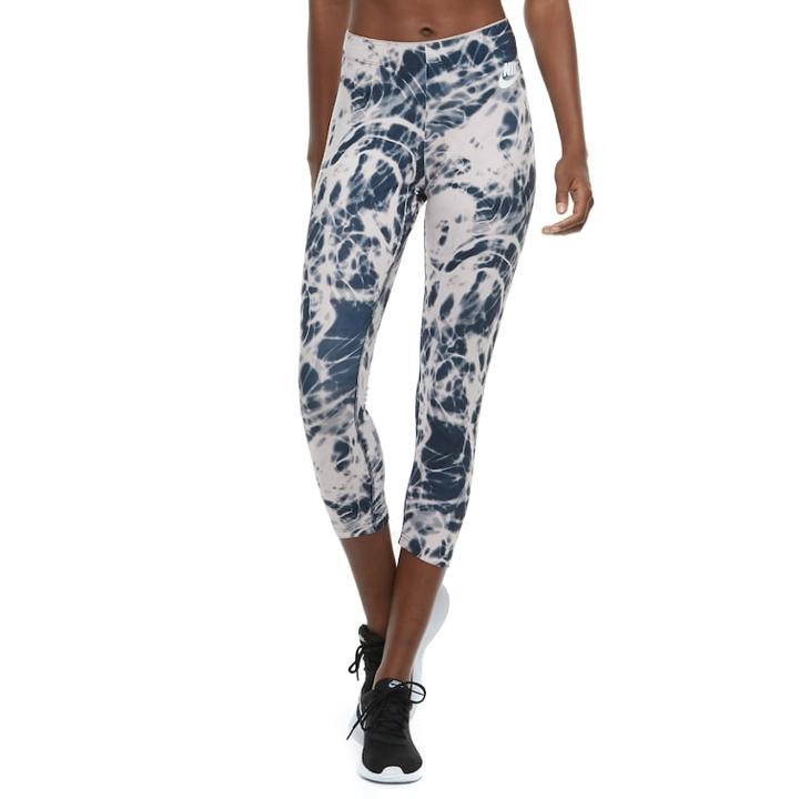 Women's Nike Sportswear Tide Pool Print Capri Leggings, Size: Medium, Light Pink