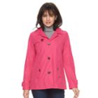 Women's Weathercast Hooded A-line Topper Jacket, Size: Large, Med Pink