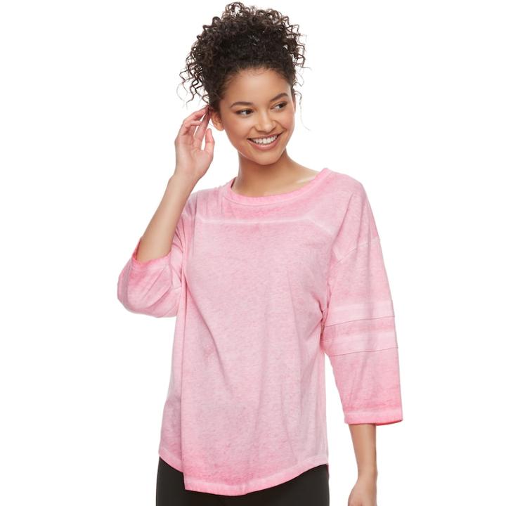 Juniors' So&reg; Varsity Tunic Tee, Teens, Size: Small, Med Pink