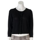 Women's Elle&trade; Crop Ruffle Cardigan, Size: Small, Black