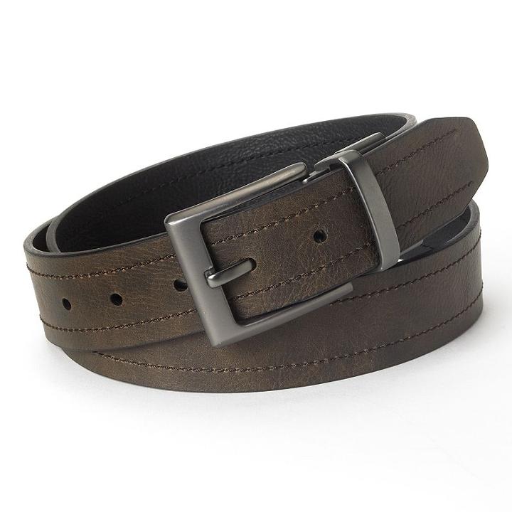 Columbia Reversible Logo Leather Belt - Men, Size: 46, Brown
