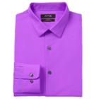 Men's Apt. 9&reg; Extra-slim Solid Stretch Dress Shirt, Size: 17.5-32/33, Med Purple