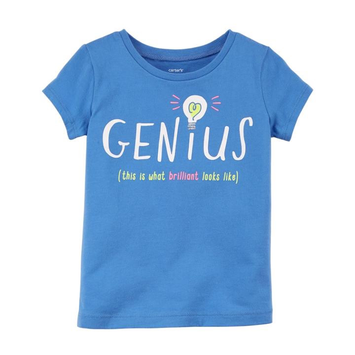 Girls 4-8 Carter's Printed Graphic Tee, Size: 7, Med Blue