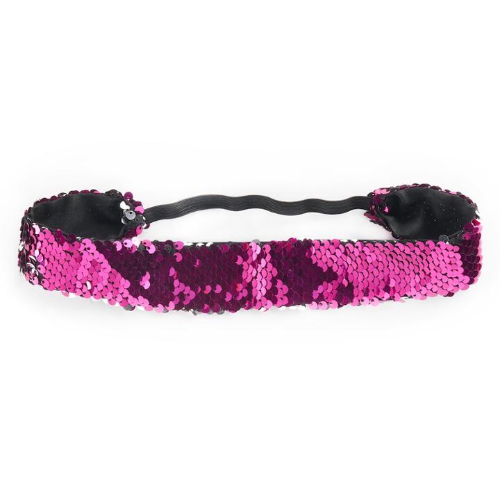 Girls 4-16 Flip Sequin Elastic Headband, Med Pink