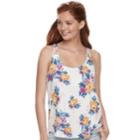 Juniors' Pink Republic Double Strap Racerback Tank, Teens, Size: Medium, White