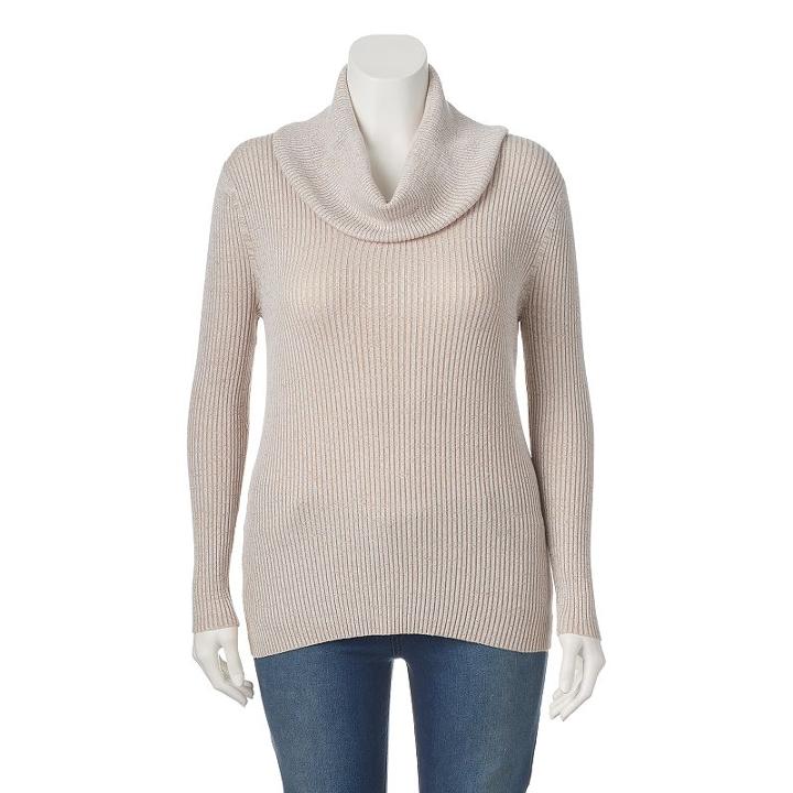 Juniors' Plus Size It's Our Time Cowlneck Ribbed Top, Girl's, Size: 2xl, White Oth