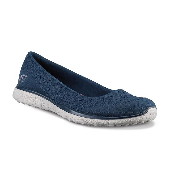 Skechers Microburst One-up Women's Flats, Girl's, Size: 5.5, Blue (navy)