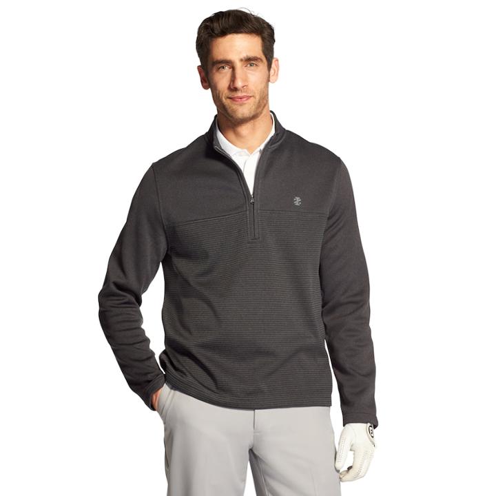 Men's Izod Classic-fit Hydra Shield Half-zip Fleece Golf Pullover, Size: Medium, Grey