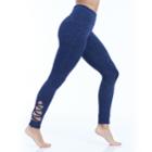 Women's Balance Collection Mabel Strappy Leggings, Size: Large, Blue (navy)