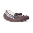 Muk Luks Jane Women's Suede Moccasin Slippers, Size: 7, Dark Brown