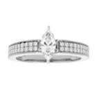 14k Gold Marquise Cut 3/4 Carat T.w. Igl Certified Diamond Engagement Ring, Women's, Size: 5.50, White