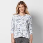 Women's Sonoma Goods For Life&trade; Print French Terry Sweatshirt, Size: Xl, Dark Blue
