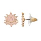 Lc Lauren Conrad Pink Lotus Flower Nickel Free Stud Earrings, Women's