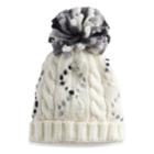 Sonoma Goods For Life Braided Cable Knit Pom Pom Beanie, Women's, Oxford