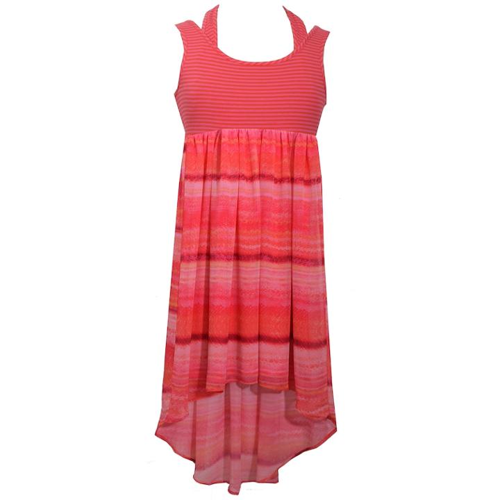 Girls 7-16 Bonnie Jean Striped Knit High-low Hem Dress, Size: 16, Brt Purple