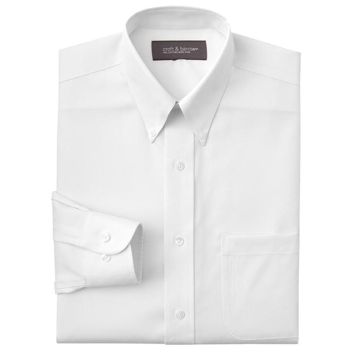 Men's Croft & Barrow&reg; Classic-fit Dress Shirt, Size: 18.5-34/35, White