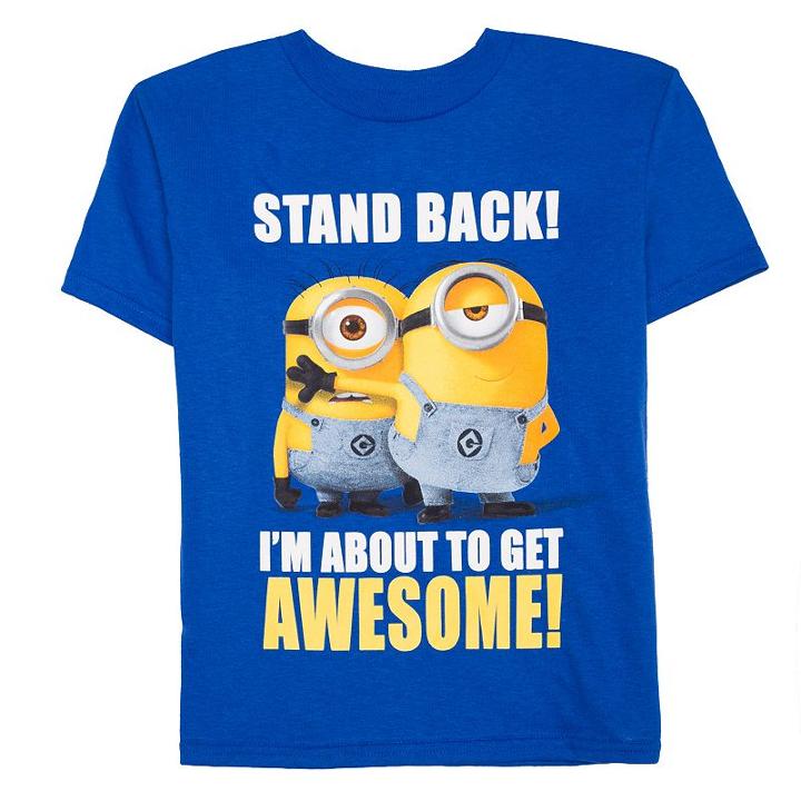 Boys 4-7 Despicable Me Minions Stand Back I'm About To Be Awesome Graphic Tee, Size: 4, Blue (navy)