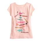 Girls 4-12 Sonoma Goods For Life&reg; Glittery Graphic Tee, Size: 4, Lt Orange