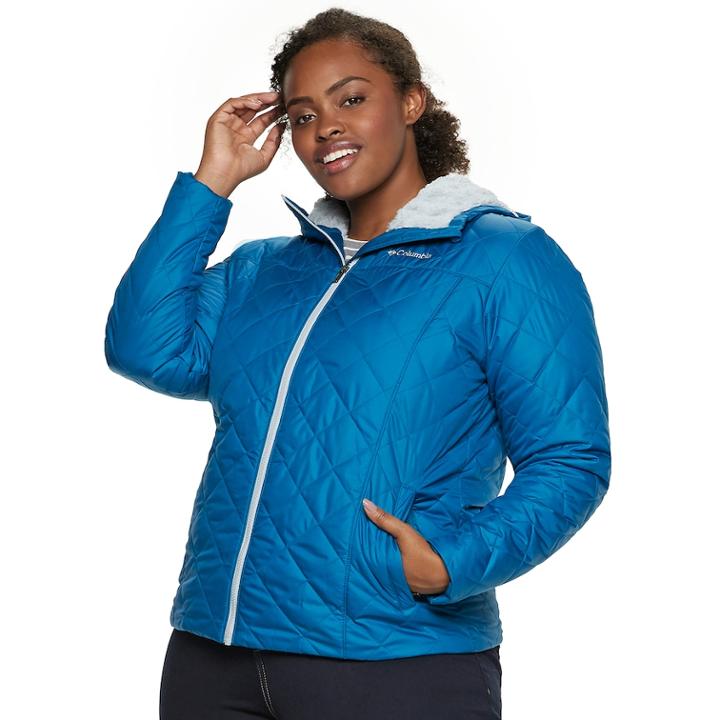 Plus Size Columbia Copper Crest Hooded Quilted Jacket, Women's, Size: 2xl, Light Blue
