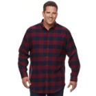 Big & Tall Croft & Barrow&reg; True Comfort Classic-fit Flannel Button-down Shirt, Men's, Size: 3xl Tall, Dark Red