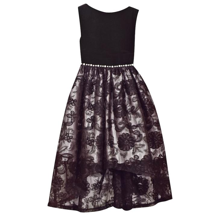 Girls 7-16 Bonnie Jean Sleeveless Soutache Skirt Dress, Size: 16, Black