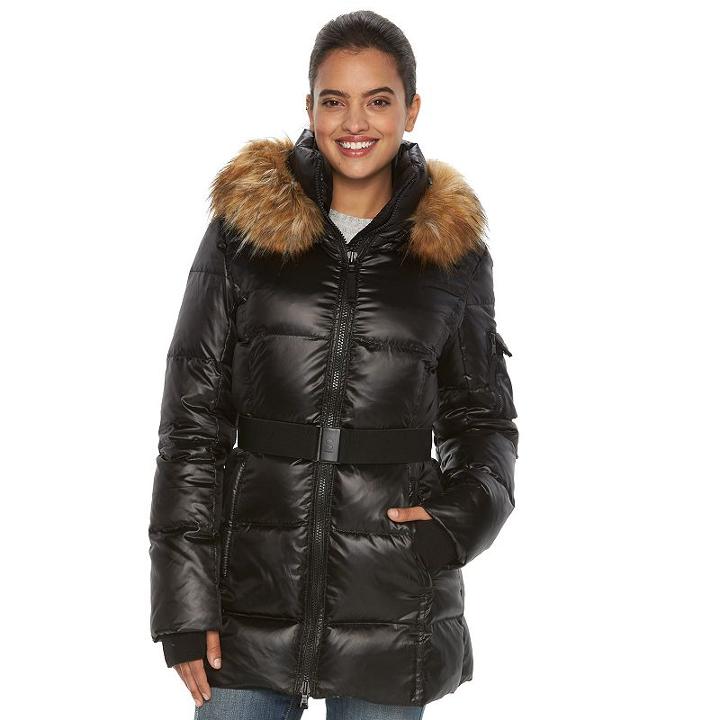 Women's S13 Nicky Hooded Metallic Down Puffer Jacket, Size: Large, Oxford