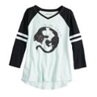 Girls 7-16 & Plus Size Mudd&reg; 3/4-sleeve Raglan Graphic Tee, Size: 16, Light Blue