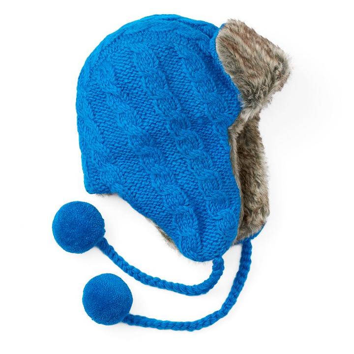 Women's Sijjl Cable-knit Trapper Hat, Blue