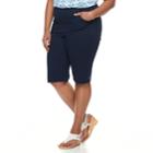 Plus Size Croft & Barrow&reg; Pull-on Skimmer Denim Shorts, Women's, Size: Regular, Blue