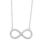 Diamond Essence Crystal & Diamond Accent Sterling Silver Infinity Necklace - Made With Swarovski Crystals, Women's, White