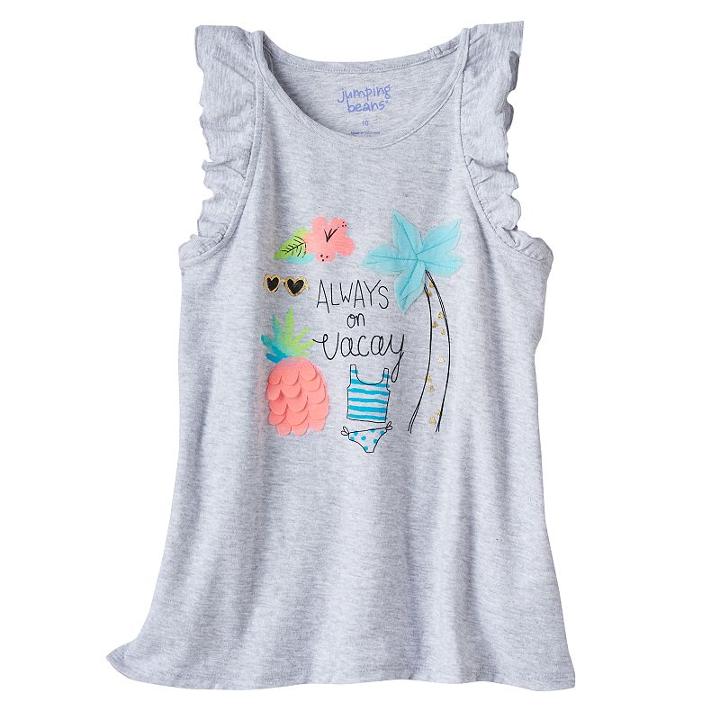 Girls 4-10 Jumping Beans&reg; Print Flutter-sleeve Tank, Girl's, Size: 6x, Brt Pink